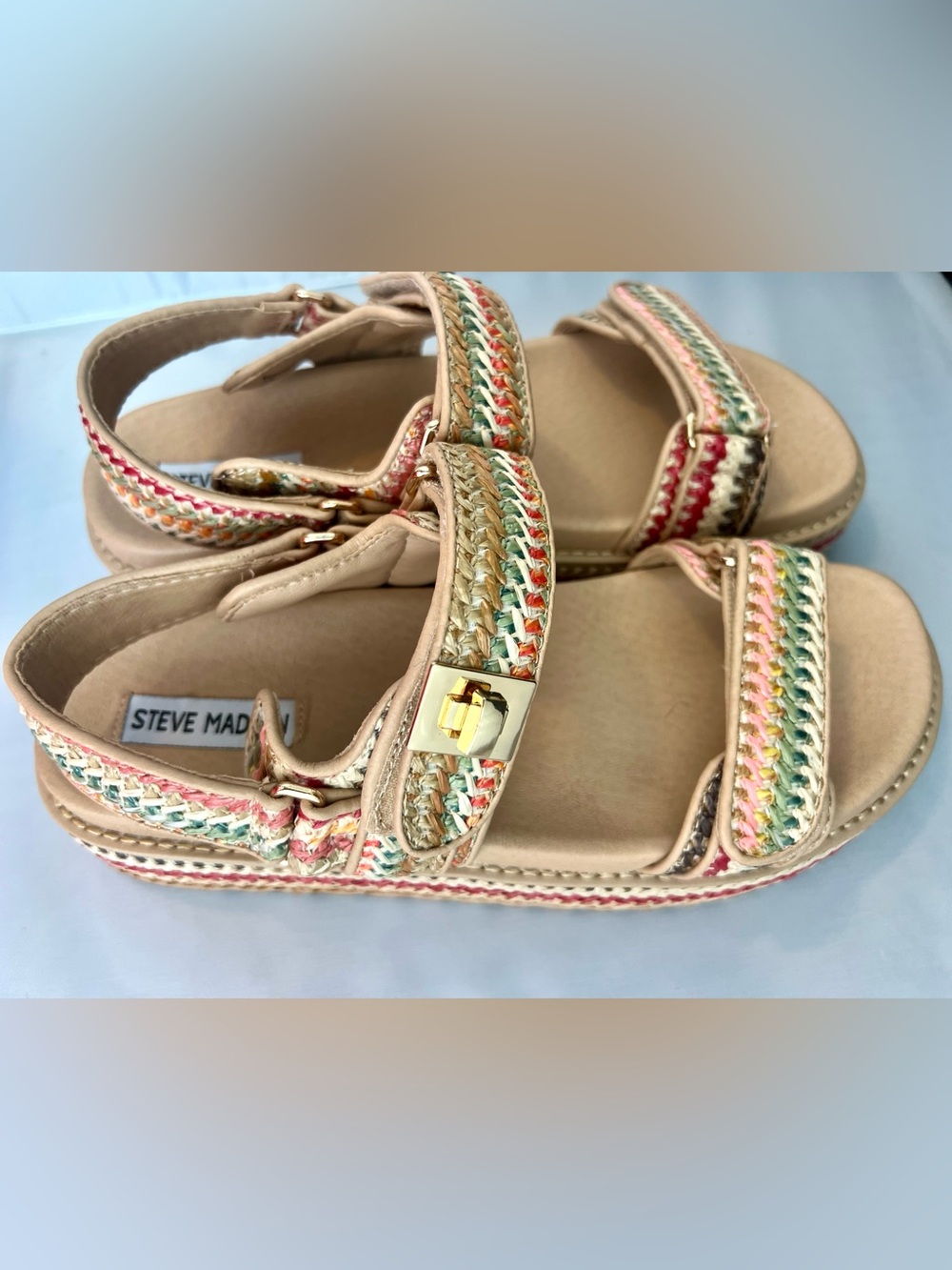 Steve Madden Bigmona Multi Raffia platform sandals 11 - Picture 7 of 12